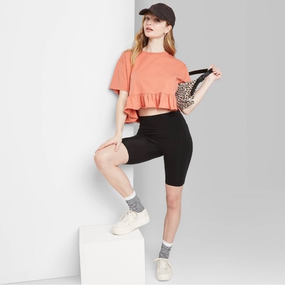 NEW Women’s black high rise bike shorts - Picture 1 of 5